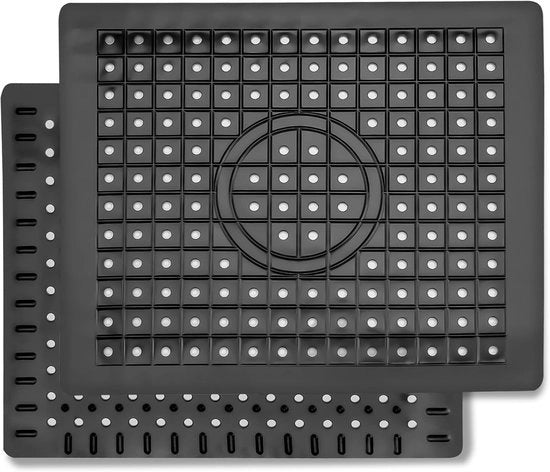 Mattonelle per doccetta - Mattonelle per doccetta per cucina - 30 x 25 cm - Asciugamano per doccetta - Protezione rettangolare per doccetta - per il fondo della doccetta, asciugamano per doccetta facile da rimuovere - 2 pezzi - Nero