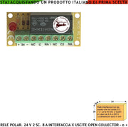 Interfaccia Per Circuiti Con Uscita Open Collector +/- 24 Vdc 40 mA Relè Con Led Avviso 2 Scambi 8 A a 250 V Carico Resistivo Disaccoppiatore Evita Effetto Ratio e Restituisce 2 Uscite Contatti Liberi