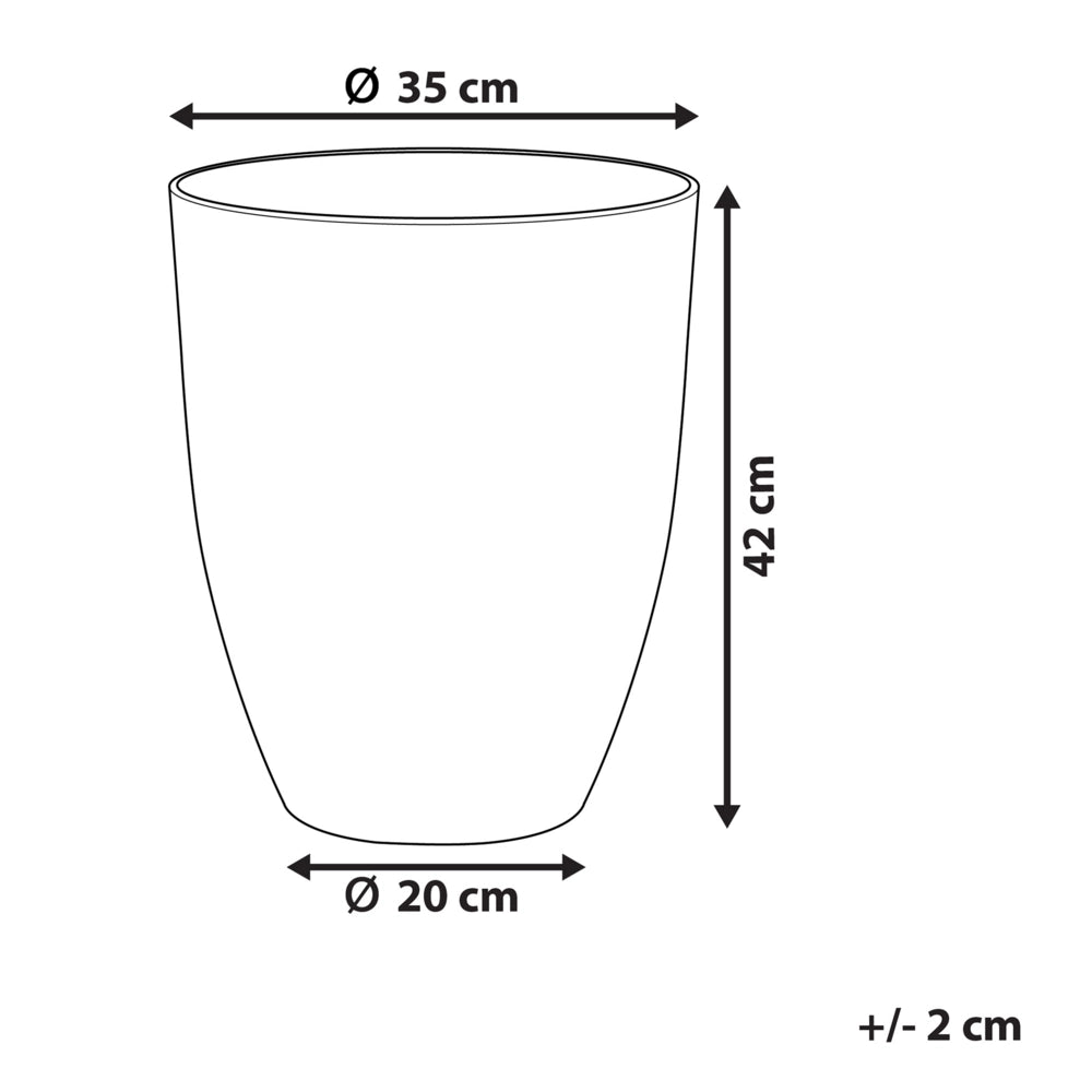 Vaso per piante in poliresina bianco sporco 35 x 35 x 42 cm per interni ed esterni
