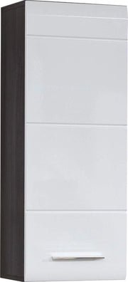 Organizzatore per la stanza da bagno - Mobili di stoccaggio per la stanza da bagno - Organizzatore per la stanza da bagno - Pannello per parete - Risparmia spazio - Bianco lucido/Argento grigio scuro - 30x77x24 cm