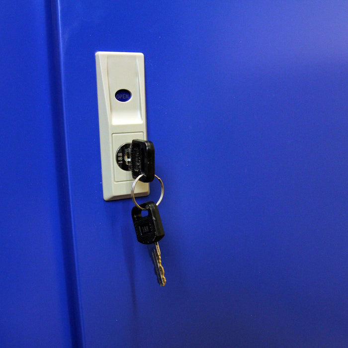 MonsterShop Armadio Porta Tabacchi Bianco e Blu - 158x102x40 cm