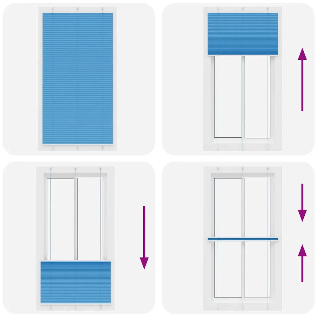 vidaXL Tenda Plissettata Blu 110x200 cm Larghezza Tessuto 109,4 cm