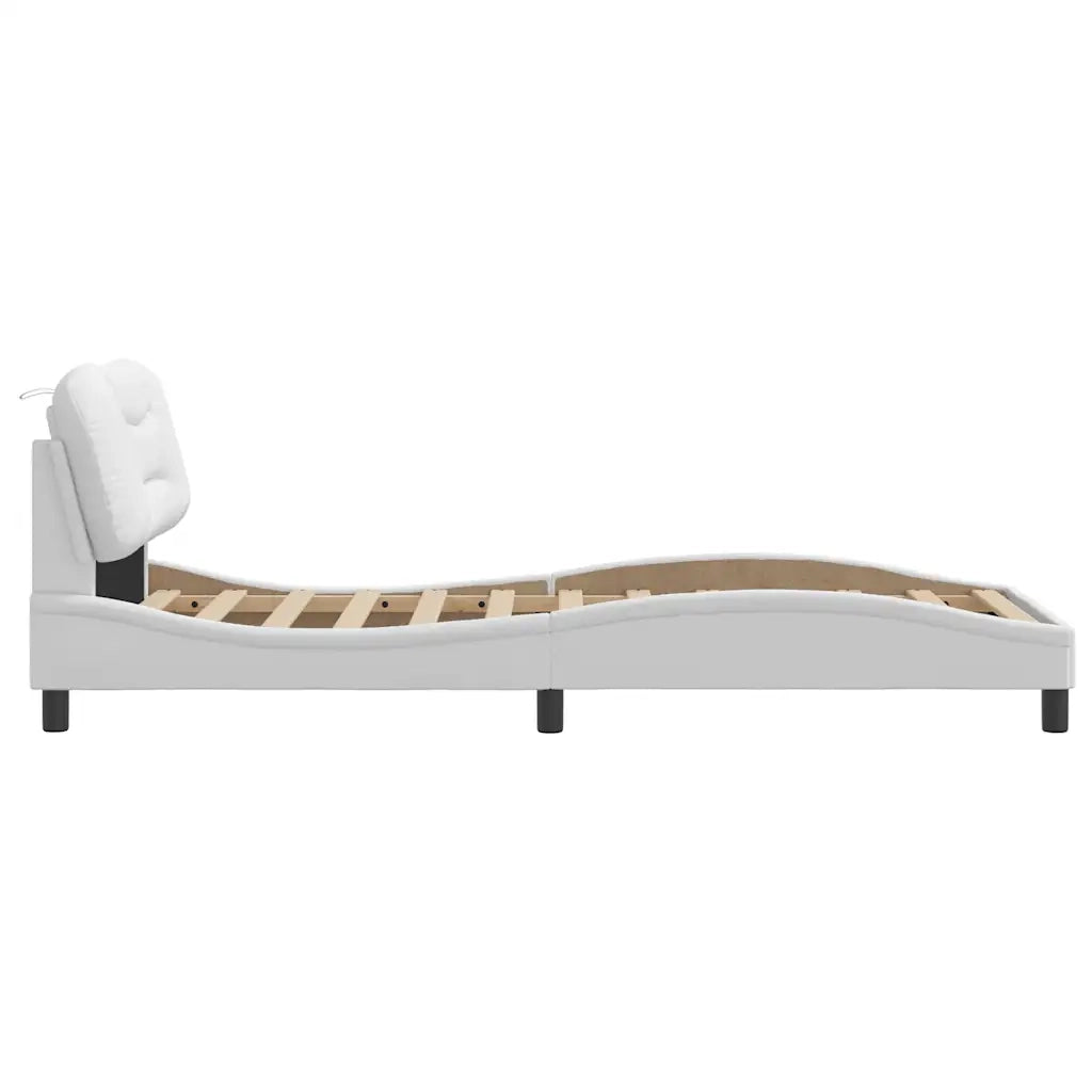 Giroletto senza Materasso Hvar Bianco 80x200 cm in Similpelle
