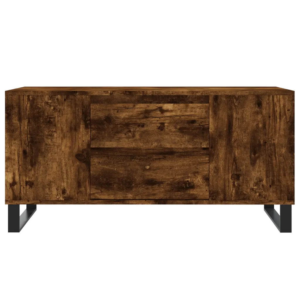 Tavolino da Salotto-Tavolino da soggiorno-Tavolo Rovere Fumo 102x44,5x50cm Legno Multistrato 781238