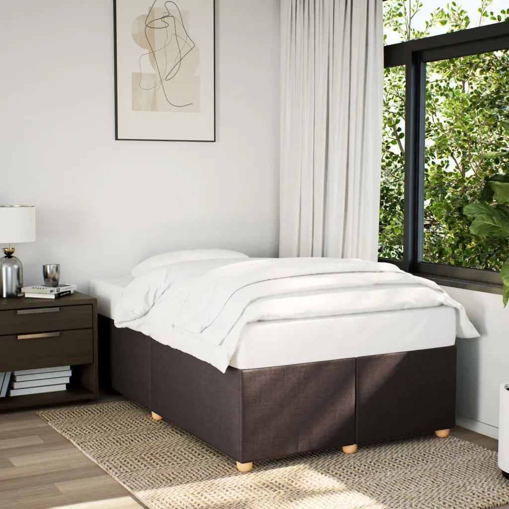 Letto matrimoniale | Letto per adulti | Giroletto senza Materasso Marrone Scuro 80x200 cm in Tessuto