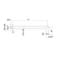 Braccio di sostegno doccia da 30 cm