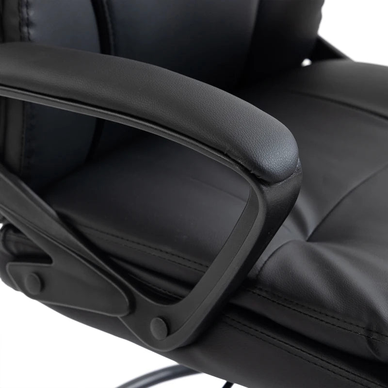Sedia da ufficio girevole con poggiapiedi regolabile e schienale ergonomico in schiuma per scrivanie alte nero