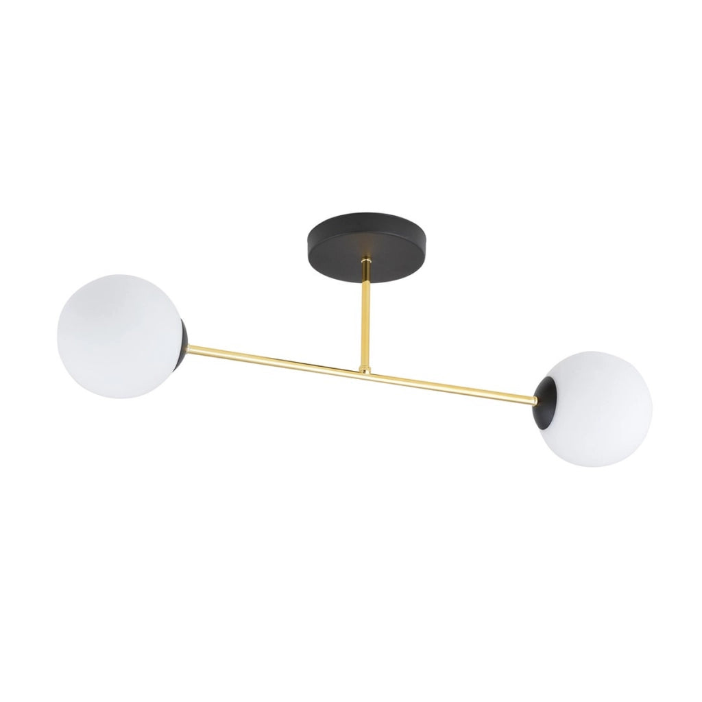 Lampada a sospensione MAGNUM in oro e vetro opalino