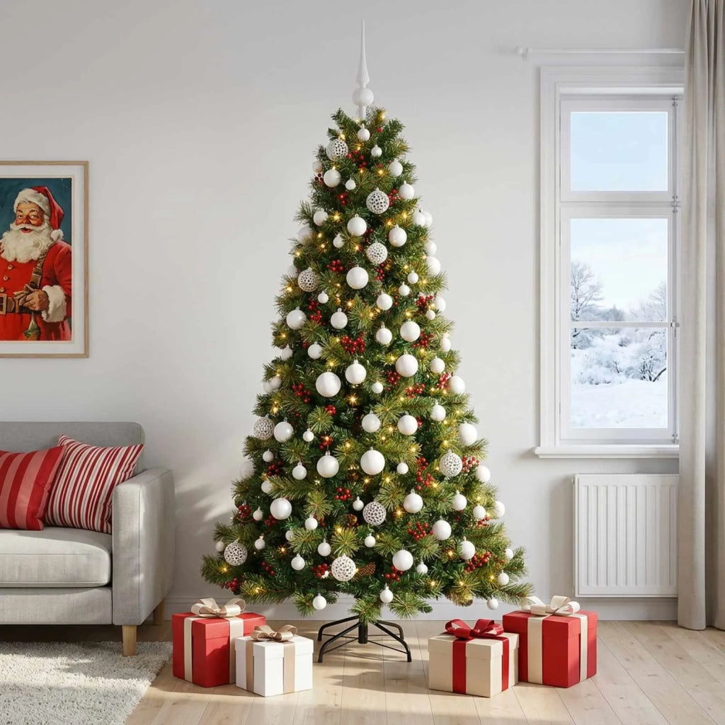 Albero di Natale artificiale con palline 180 cm 300 LED 3467110