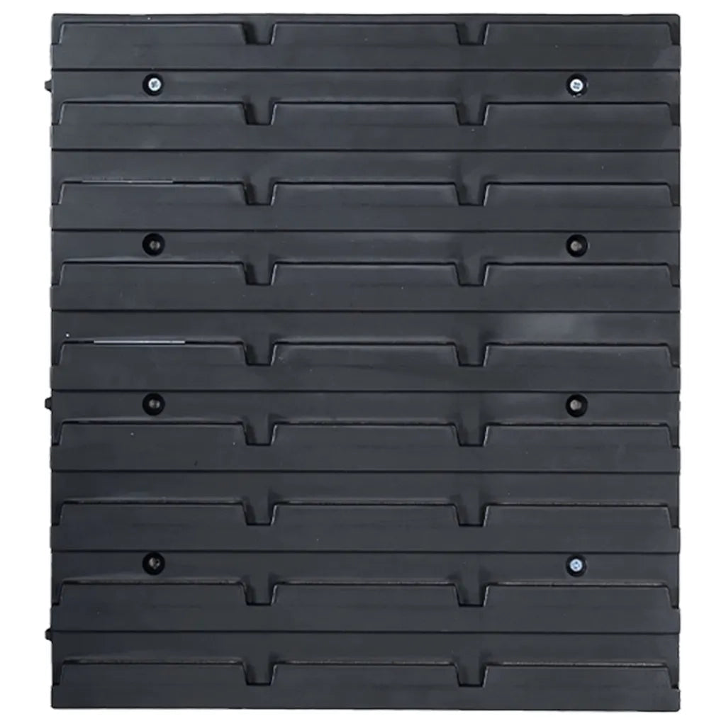 Kit Contenitori 128 pz con Pannelli a Parete Blu e Nero CFW3402737