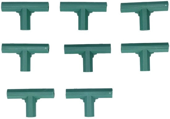 Connettore a T 8 pezzi - Supporto per piante da giardino - 16 mm Planksteun - Supporto per piante in plastica - Connettore a tre vie - Peso 186 g