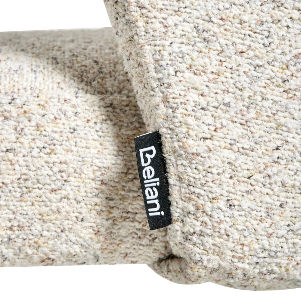 Set di 2 sedie da pranzo Rivestimento in tessuto boucle beige chiaro Seduta imbottita Gambe in metallo lucido