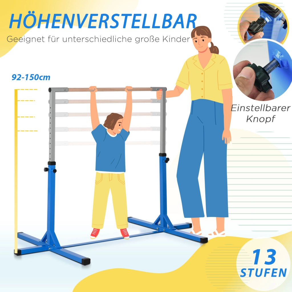 Sbarra per Ginnastica Bambini ¨C zephmum ¨C Regolabile Blu 75 kg