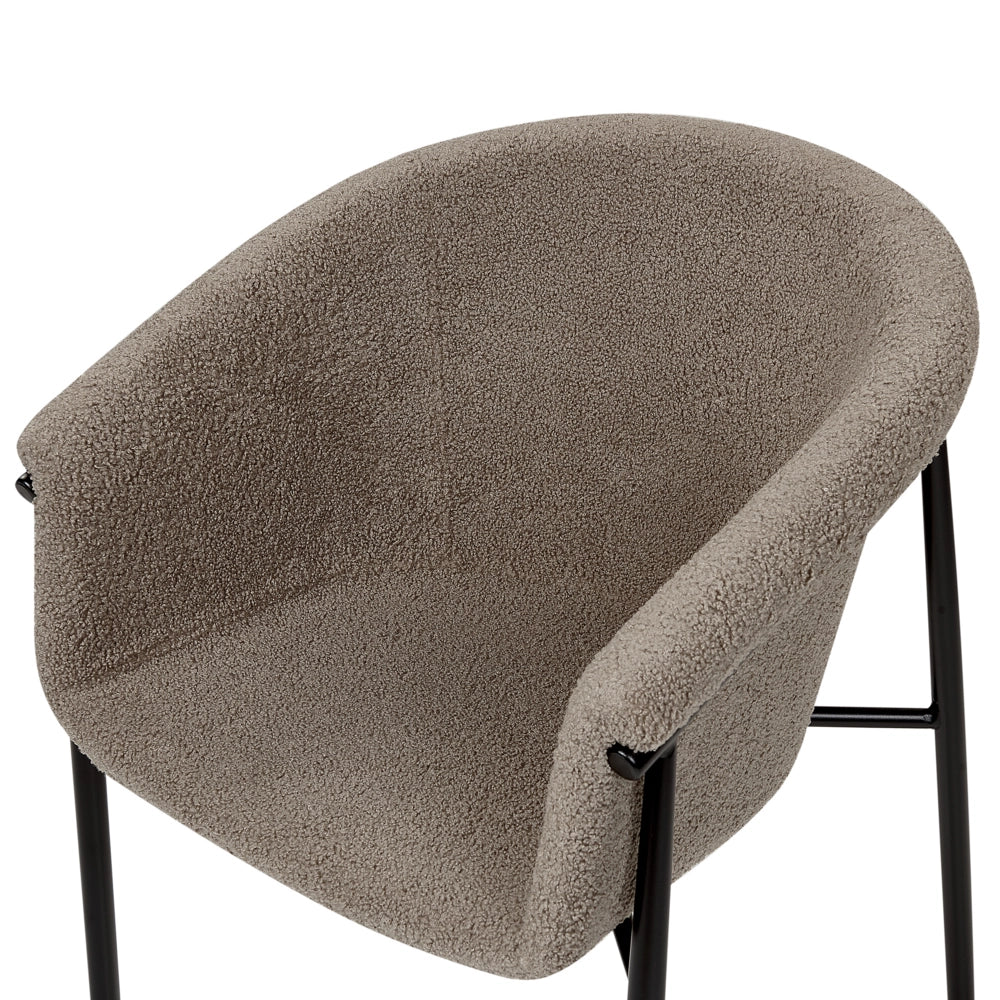 Set di 2 sedie da pranzo con imbottitura in tessuto tortora Seduta da pranzo dal design moderno e contemporaneo