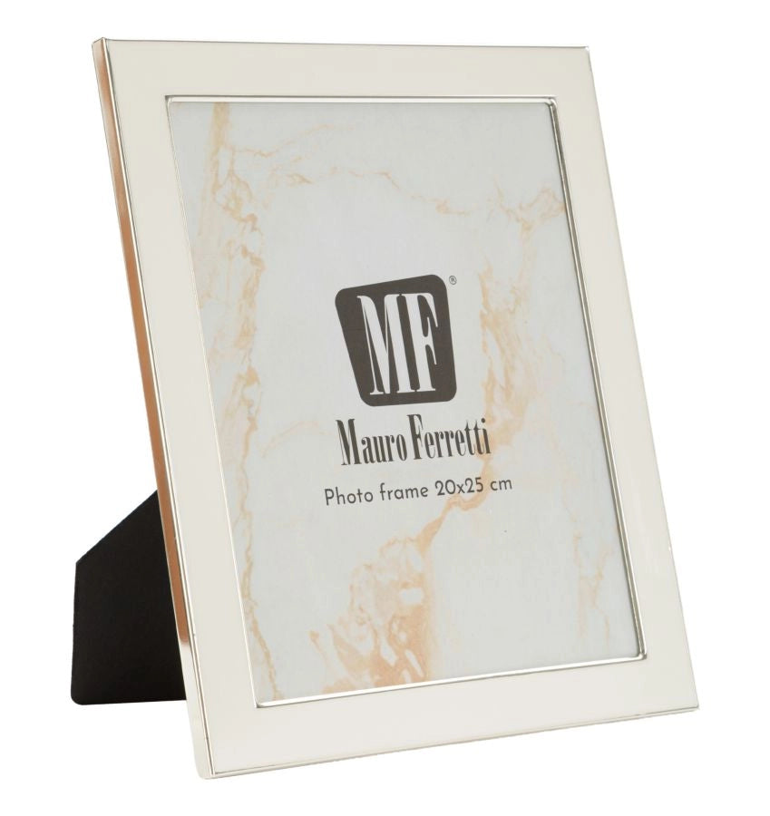 Cornice Molly 24x1,7x29 cm in Zinco e Vetro Bianco e Argento