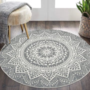 Tappeto Rotondo 120cm Shaggy Ultra Pieno Veloce Lavabile Antiscivolo Decorazione Casa Tappeto soffice Camera da Pranzo Tappeto per Letto Pavimento per Camera da Letto - Grigio Scuro - Moderno - Comodo