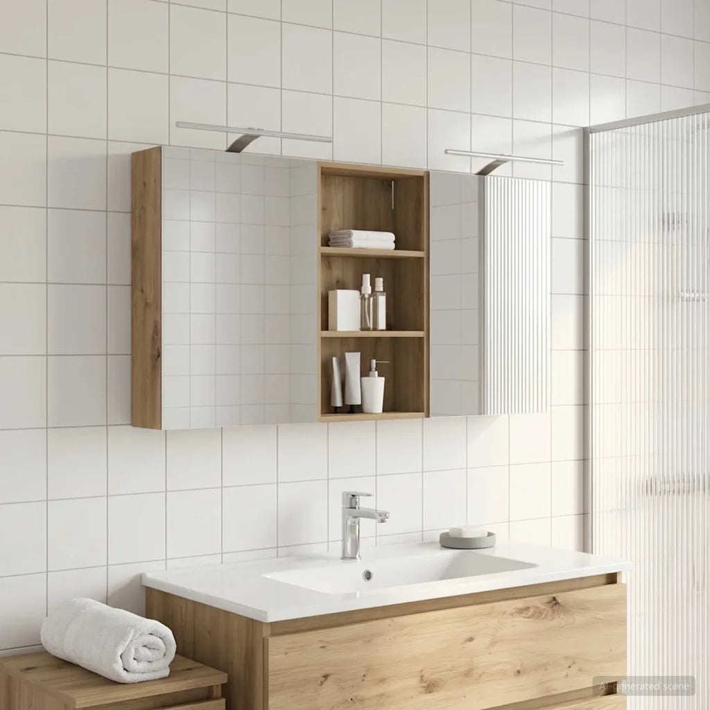 Set di Armadi da Bagno con lo scaffale 3 pcs 140 x 14,5 x 70 cm