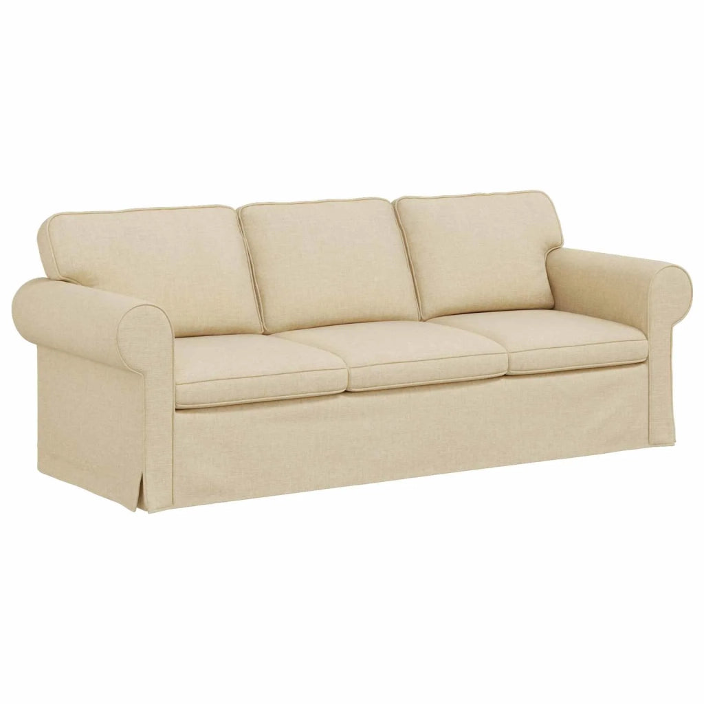 Divano Crema 215 x 82 x 80 cm Tessuto