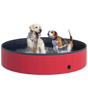 Vasca Pieghevole per Cani Gatti ¨C Zephmum ¨C ?140x30 cm PVC Antiscivolo Rosso