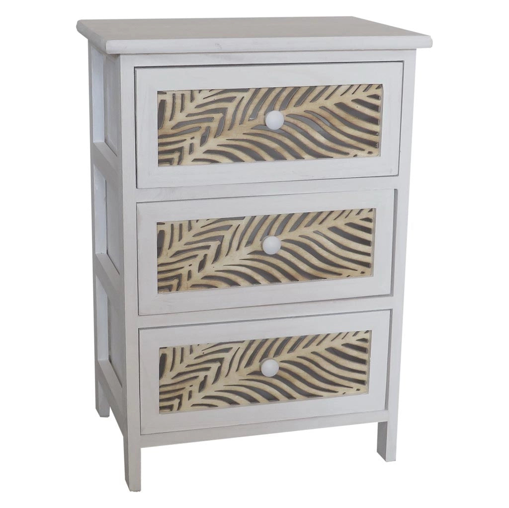 Cassettiera in legno bianco 40x29x58h