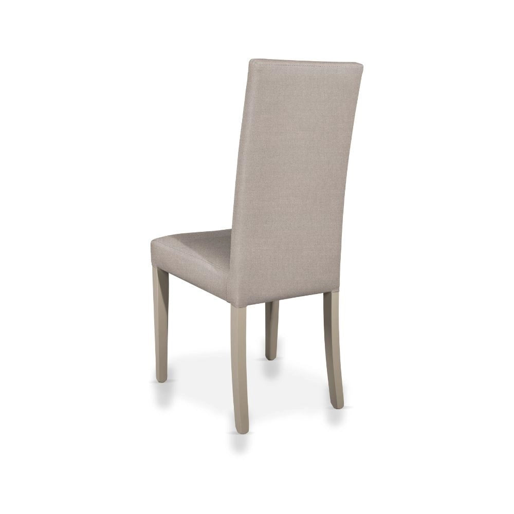 Set 2 sedie rivestite in tessuto tortora Nancy