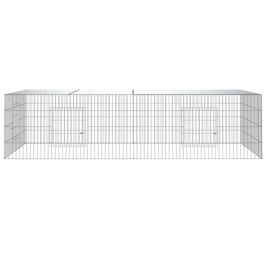 Conigliera con 2 Pannelli 220x110x55 cm Ferro Zincato 171563