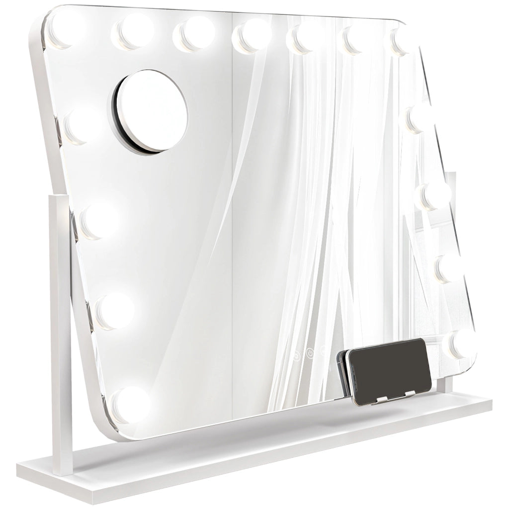 Specchio da trucco LED con ingrandimento ¨C zephmum ¨C 63x50 cm