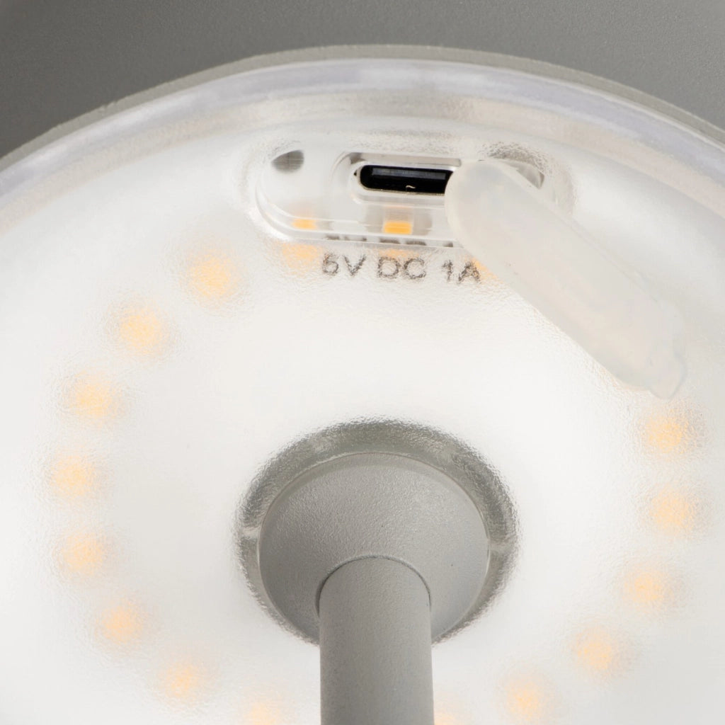 Lampada tavolo Kanlux INITA LED grigia dimmer USB-C IP54