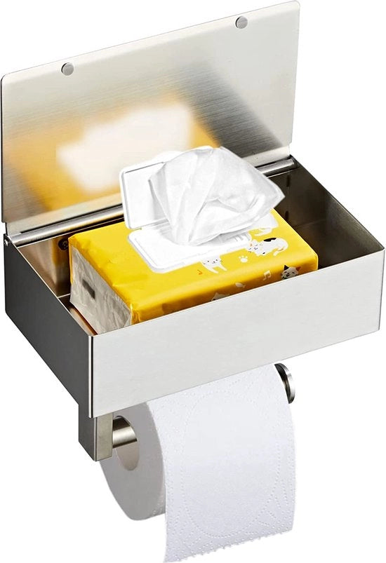 Toilette con contenitore umido, supporto in acciaio inox, senza chiodi, contenitore per wc, contenitore per asciugamani, supporto in acciaio inox, contenitore per wc.