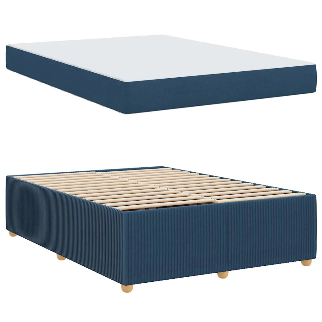 Struttura del letto con materasso-Giroletto Blu 140 x 200 cm Tessuto 309790