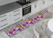 Tappeto Passatoia Cucina Antiscivolo Stampa Digitale Dis. Onda Orchidea - 50x400 - Orchidea