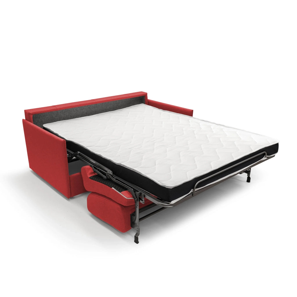 Evans Divano letto matrimoniale in tessuto impermeabile T13 149 cm (mat. 120x197) rosso