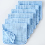 Set di asciugamani per bambino 20" x 10", confezione da 6 - Grande, 6 strati, ultra-assorbente, cotone per il pianto e la sporcizia dei bambini - Leggeri, sicuri e morbidi asciugamani per bambini per ragazzi e ragazze - Blu
