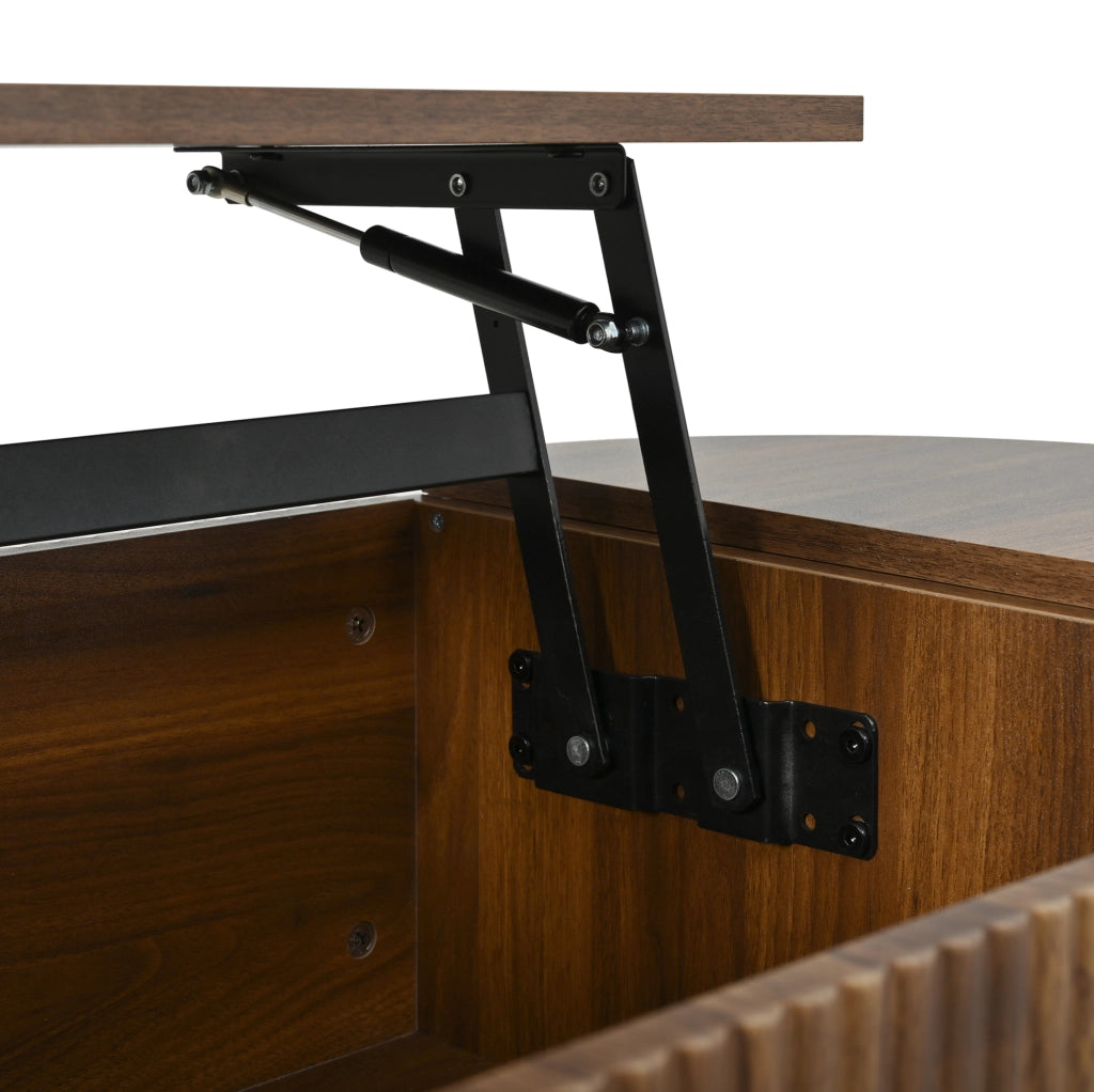 Tavolino da caffè 100x48 cm noce in MDF; piano sollevabile