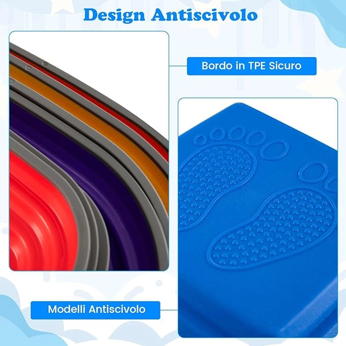 Pietre di Bilanciamento per Bambini 3+ Anni, Pietre Impilabili Antiscivolo da Interno/Esterno, Stepping Stones per Promuove la Coordinazione dell'Equilibrio e la Forza