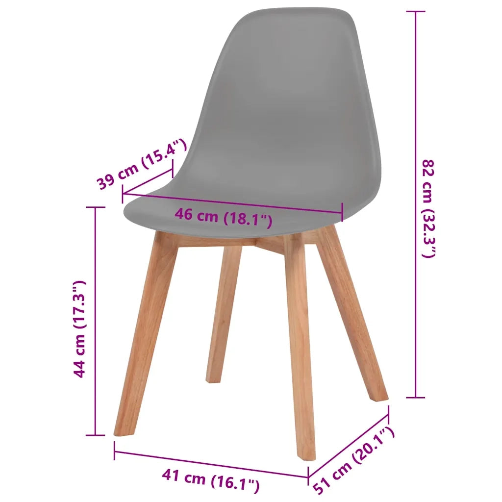 Sedie da Pranzo 4 pz Grigie in Plastica cod mxl 19870