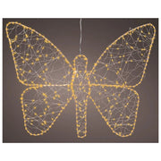 Kaemingk Farfalla Decorativa Illuminata 400 LED Oro Luce Bianco Caldo 43 cm
