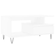 Tavolino da salotto | Tavolino da caff¨¨ | Tavolino da Soggiorno Bianco 90x49x45 cm in Legno Multistrato