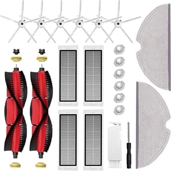 Accessori e parti di ricambio per aspirapolvere - 2 Borstelli rotanti, 6 Borstelli laterali, 4 Filtro HEPA, 2 Asciugamani per pulizia, 6 Caricatori acqua