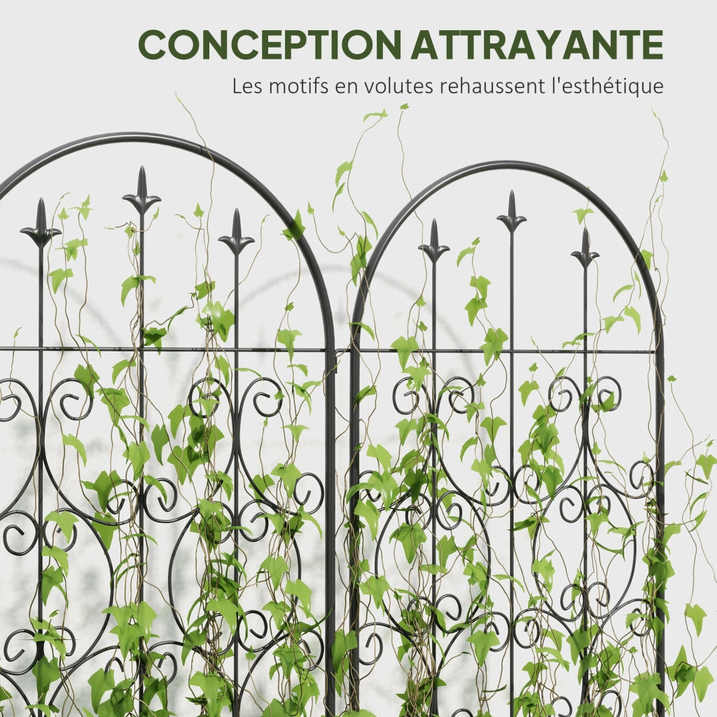 Supporto per piante rampicanti ¨C zephmum ¨C metallo 50x220 cm nero