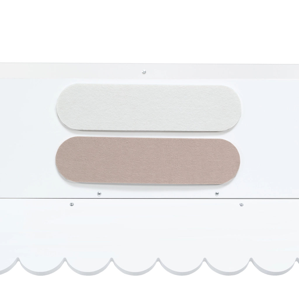 Letto a castello per bambini 90x200 cm con scala contenitore e design a casetta