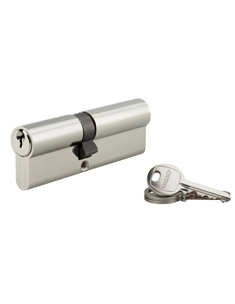 Cilindro europeo SA 40 x 50 mm nichelato, 3 chiavi con vite di 40 mm – THIRARD