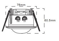 Sensore PIR da incasso con crepuscolare Polux ES-P17A1
