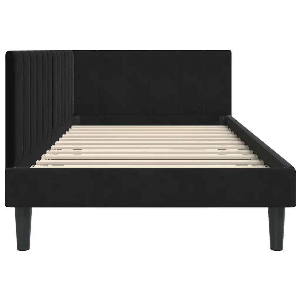 vidaXL Cornice del letto ad angolo Nero 90 x 200 cm Velluto