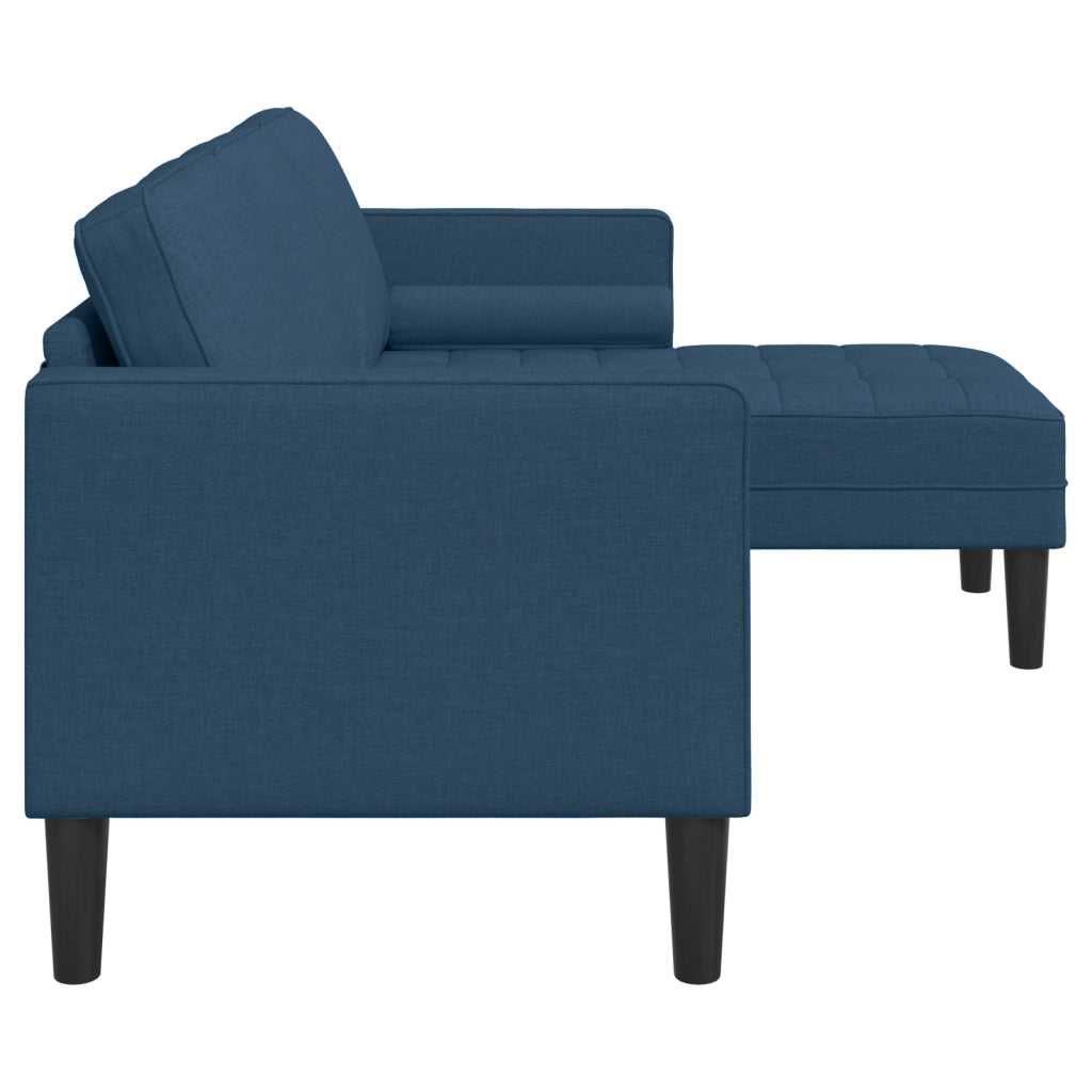 Divano L-Shaped 3 Posti Blu 160 cm Tessuto