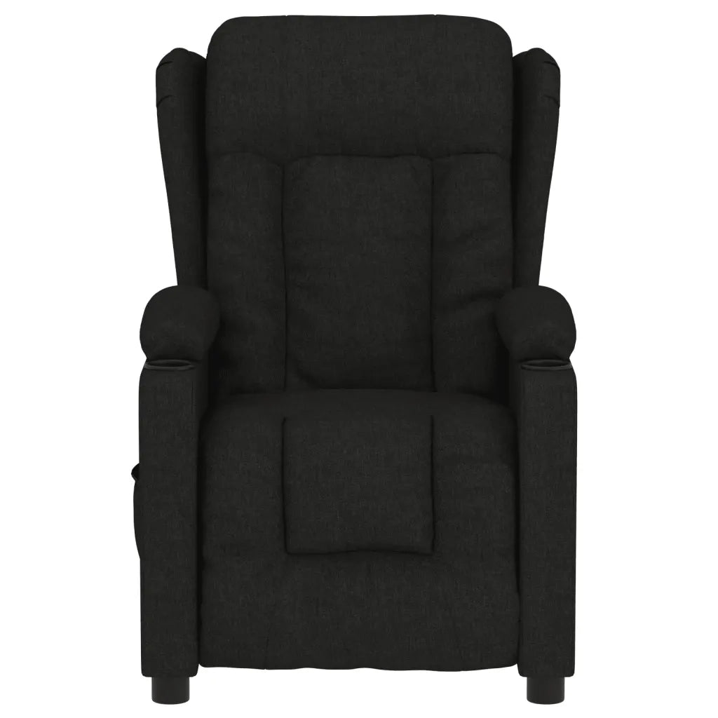 Poltrona Elettrica Reclinabile Nera in Tessuto 3098779