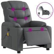 Poltrona Massaggiante | Sedia Relax Elettrica Reclinabile Grigio Similpelle
