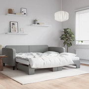Divano Letto Estraibile Materassi Grigio Chiaro 100x200 Tessuto 3196839