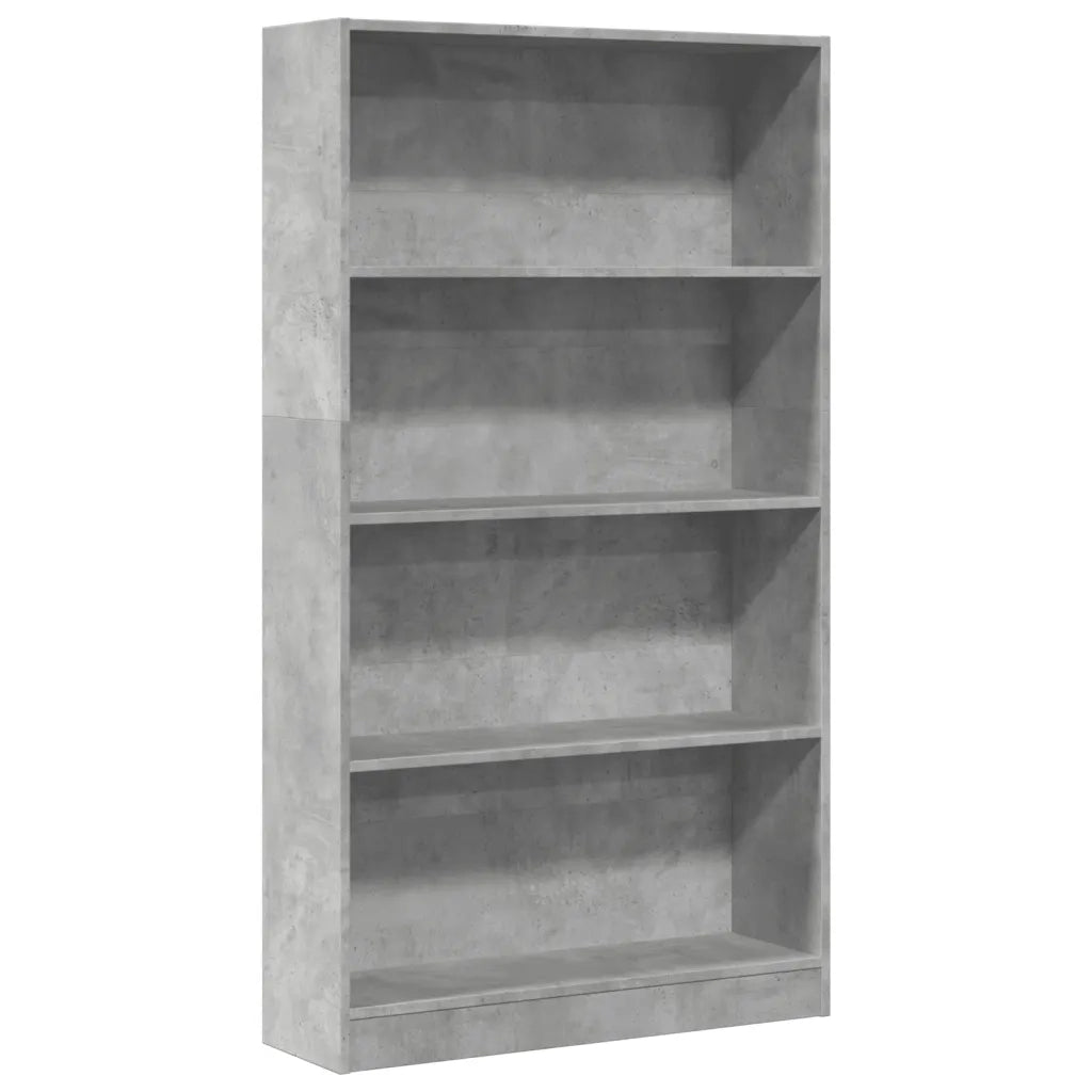 Libreria-Scaffale per Libri-Mobile di Stoccaggio Grigio Cemento 80x24x143 cm in Legno Multistrato