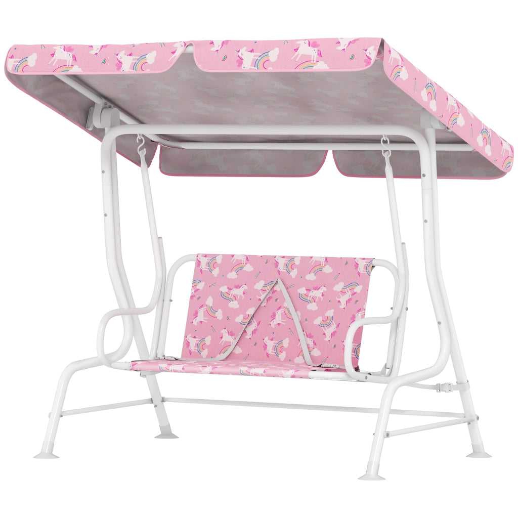Dondolo per Bambini Altalena da Giardino 2 Posti 112x75x120 cm Rosa